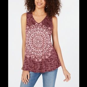 STYLE&CO GRAPHIC PRINT SWING TANK TOP